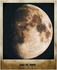 moon in old grunge picture