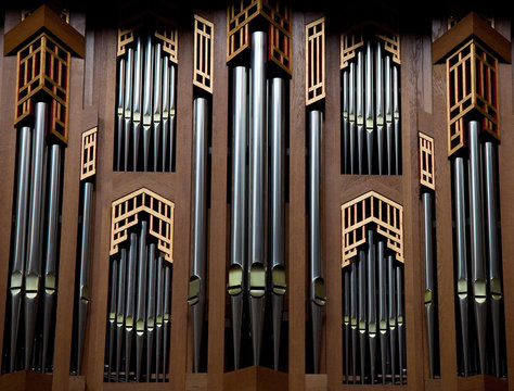 Organ in the cathedral of Brussels in Belgium