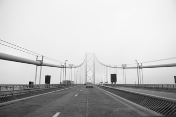 Fototapeta na wymiar Bridge in fog