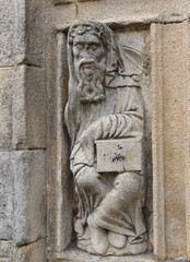 Old man in Holy Portal in Compostela cathedral