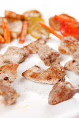 meat with grilled vegetables