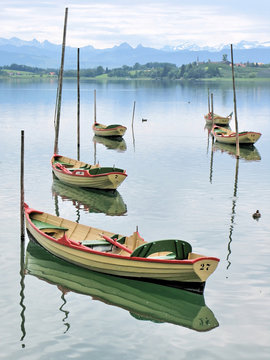 Pleasure boats on Pfaeffikersee, Switzerland