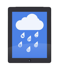 Cloud-computing connection on the digital tablet