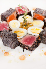 fish wth black sesame