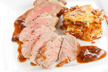 meat with vegetable pancakes