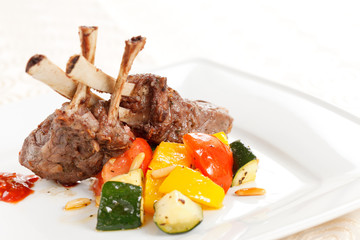 Grilled meat ribs
