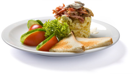 omelette with ham and mushrooms