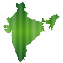 インド　地図　緑