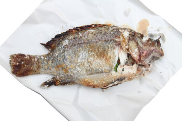 Grilled Foods - Grilled fish over the white paper