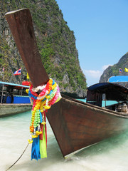 Thai boat at Maya bay of Phi-Phi island