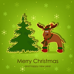 Beautiful Christmas card with a deer