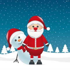 santa claus and snowman