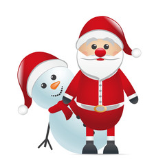 santa claus and snowman