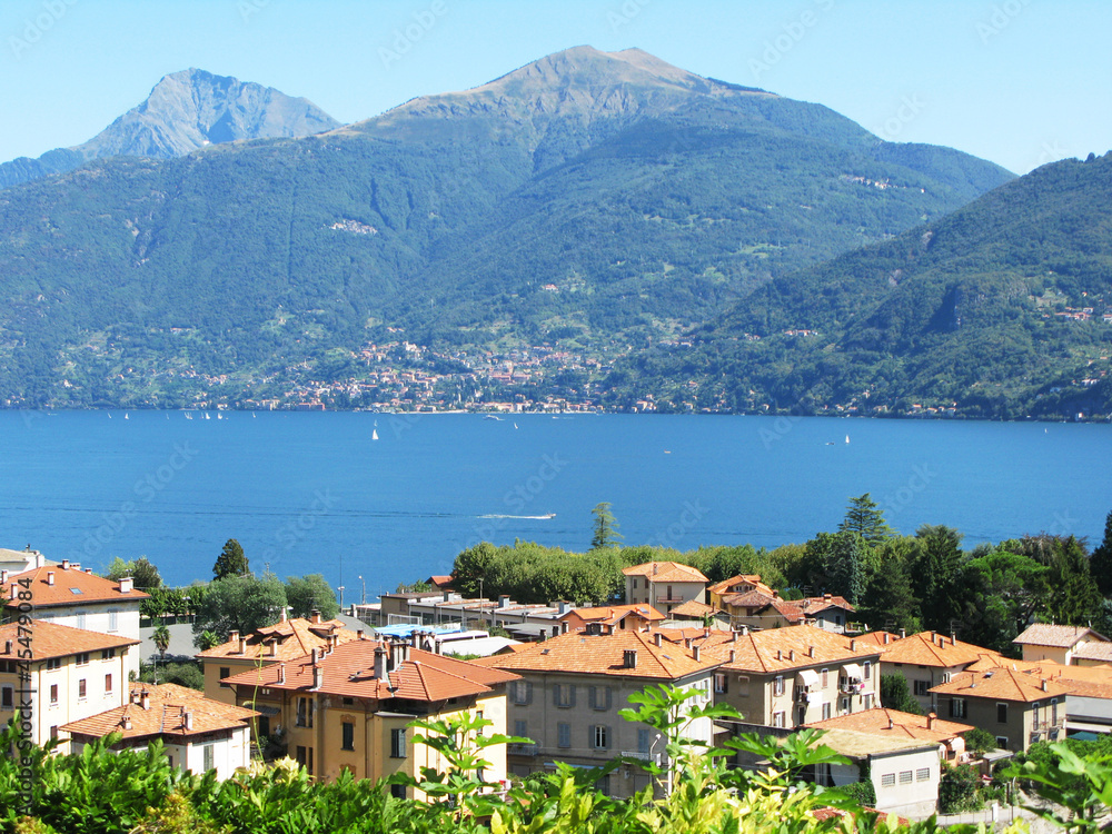 Sticker Menaggio town at famous Italian lake Como ..outdoor