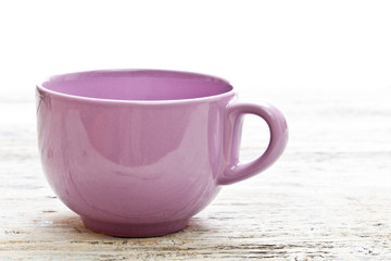 Coffee cup on wood table