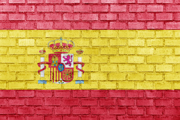 Spain flag on a brick wall