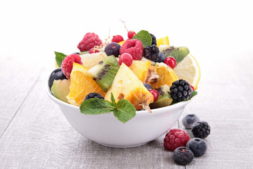 fruit salad and berries