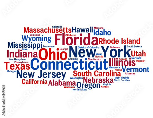 United States Of America Tag Cloud Swing States Elections