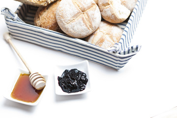 Sweet breakfast on white