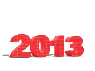 2013 con forma pared de ladrillo.