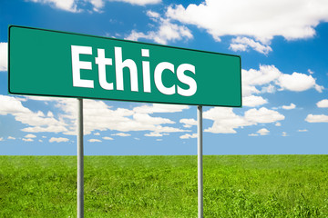 Road Sign. Blue Sky and Clouds