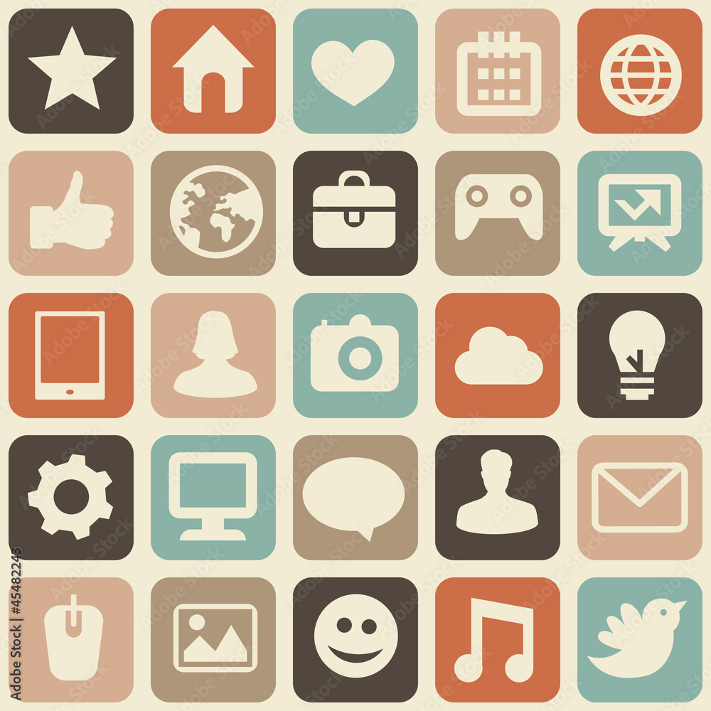 Poster vector seamless pattern with social media icons