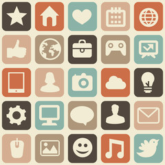 Vector seamless pattern with social media icons