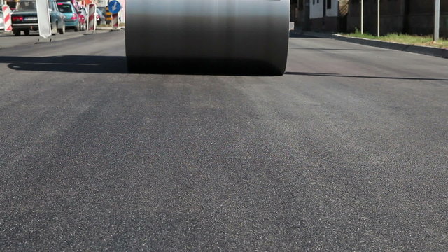 Road Roller in Action