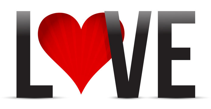 love heart text illustration