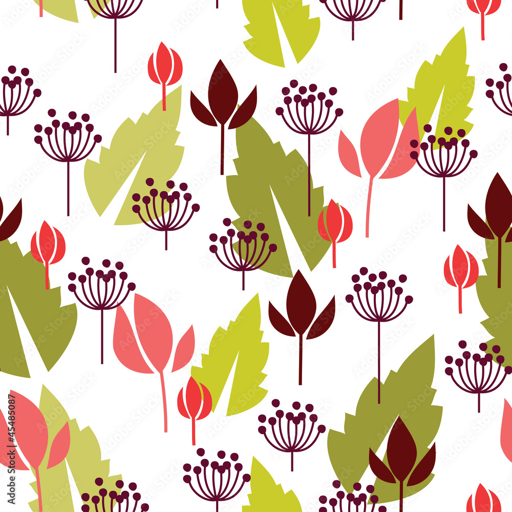 Wall mural Floral seamless background