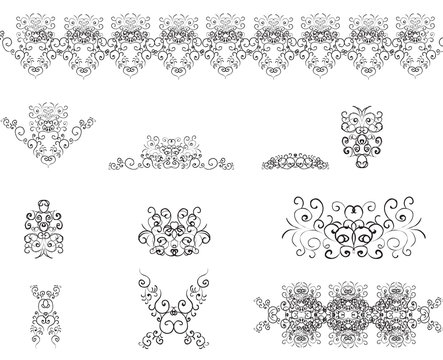 Set of decorative design elements vector