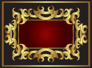 Golden card. Background. Vector