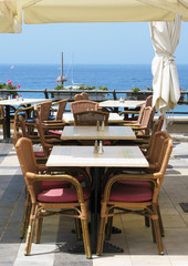 Sea-side cafe. Tenerife island, Canaries