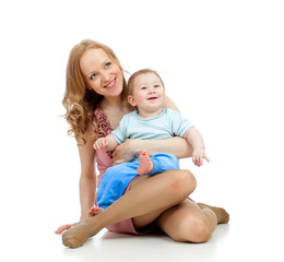 cute mother and baby having fun