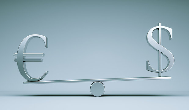 Euro und Dollar Gleichgewicht