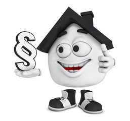 Kleines 3D Haus Schwarz - Paragraph Symbol