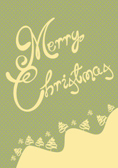 Retro Merry Christmas card illustration