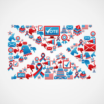 US election icons mail shape