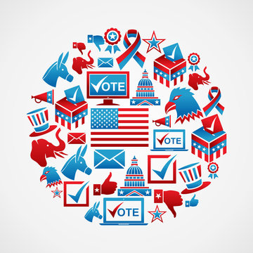 US elections icons circle