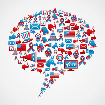 Social media US election icons concept