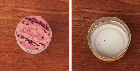 wine cork and screw cap