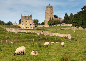 Church St James across meadow in Chipping Campden