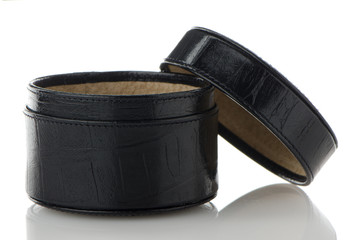 Black leather jewelery box