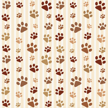 brown footprints seamless pattern