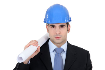 Architect with plans