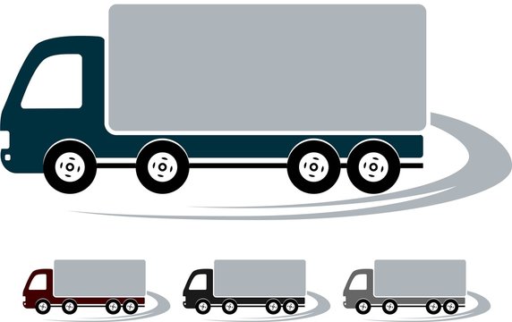 set of signs with truck image