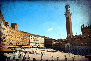 Fototapeta na wymiar Siena, Piazza del Campo, Toskania - Włochy