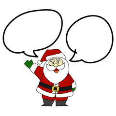 Cartoon Santa Claus hand writing,