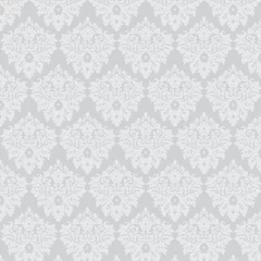Poster Silver Damask pattern design vintage style. © LilaloveDesign