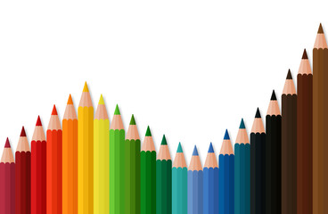 Chancen und Risiken mit Farbstiften vor weißem Hintergrund